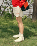 Embroidered Lounge Shorts in Cream