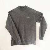 Embroidered Mockneck in Charcoal